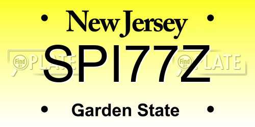SPI77Z New Jersey License Plate