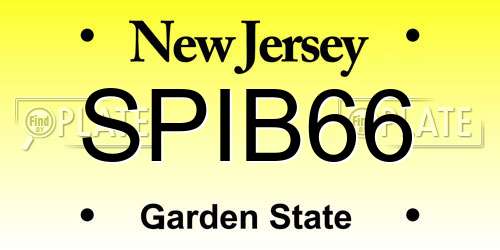 SPIB66 New Jersey License Plate