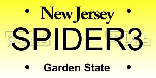 SPIDER3 New Jersey License Plate