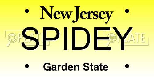 SPIDEY New Jersey License Plate
