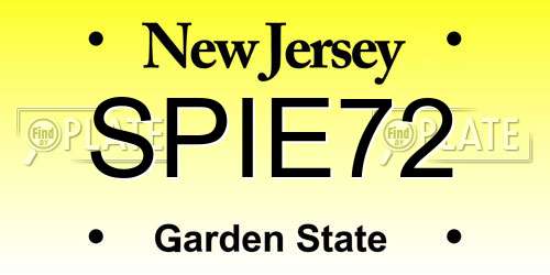 SPIE72 New Jersey License Plate