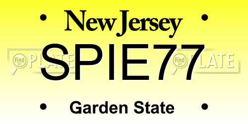 SPIE77 New Jersey License Plate