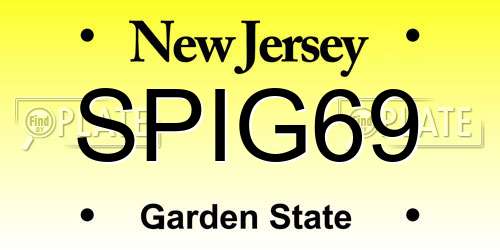 SPIG69 New Jersey License Plate