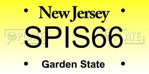 SPIS66 New Jersey License Plate