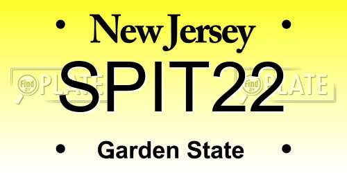 SPIT22 New Jersey License Plate