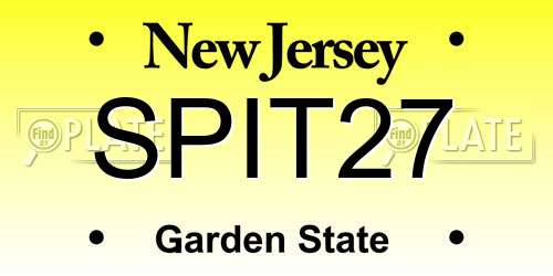 SPIT27 New Jersey License Plate