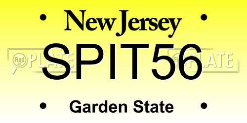 SPIT56 New Jersey License Plate