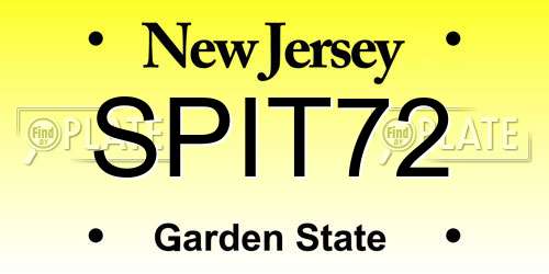 SPIT72 New Jersey License Plate
