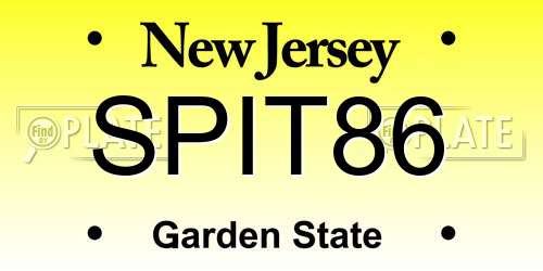 SPIT86 New Jersey License Plate
