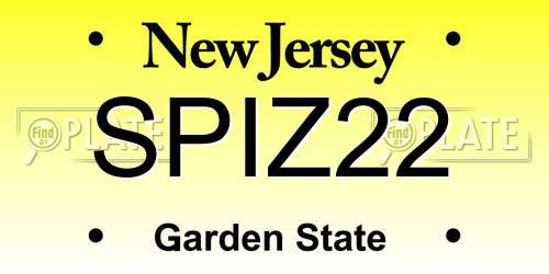 SPIZ22 New Jersey License Plate