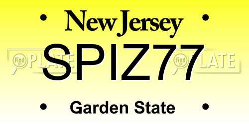 SPIZ77 New Jersey License Plate