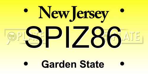 SPIZ86 New Jersey License Plate