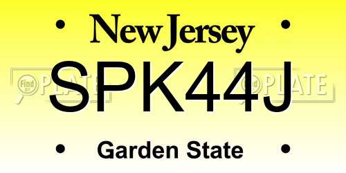 SPK44J New Jersey License Plate