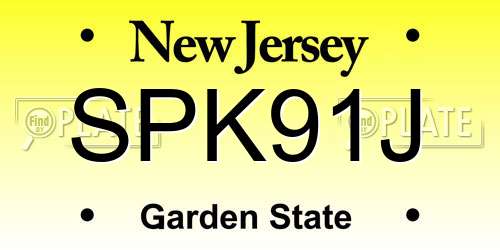 SPK91J New Jersey License Plate