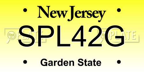 SPL42G New Jersey License Plate