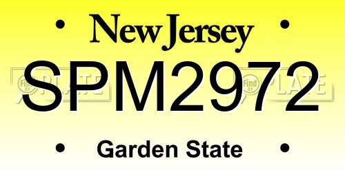 SPM2972 New Jersey License Plate