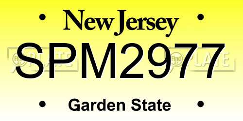 SPM2977 New Jersey License Plate