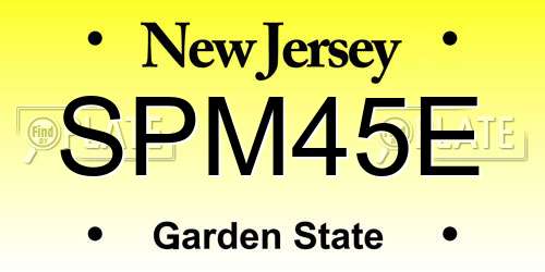 SPM45E New Jersey License Plate