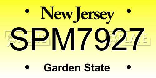 SPM7927 New Jersey License Plate