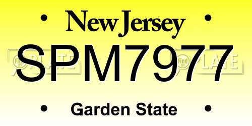 SPM7977 New Jersey License Plate