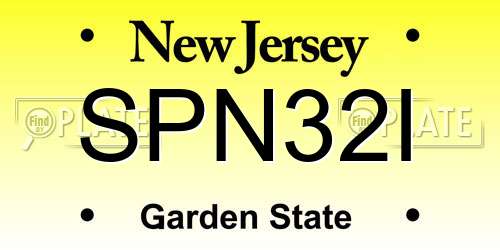 SPN32I New Jersey License Plate