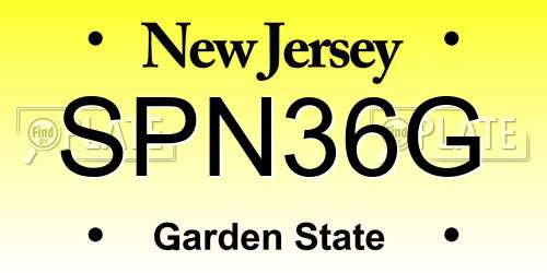SPN36G New Jersey License Plate
