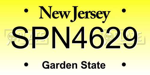 SPN4629 New Jersey License Plate