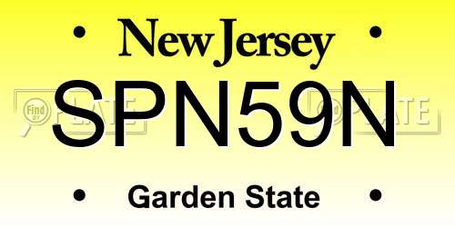 SPN59N New Jersey License Plate