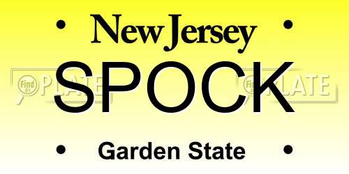 SPOCK New Jersey License Plate