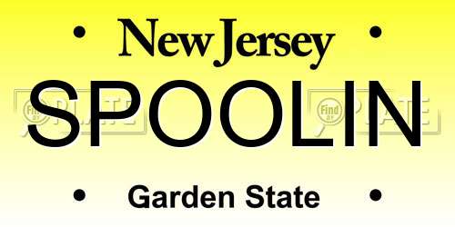 SPOOLIN New Jersey License Plate