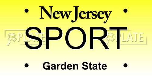 SPORT New Jersey License Plate