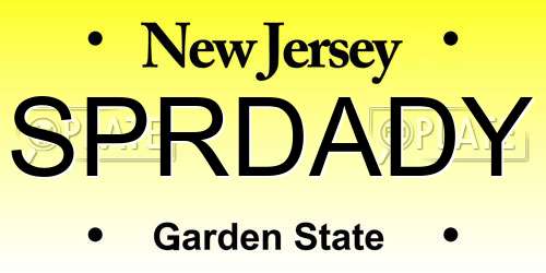SPRDADY New Jersey License Plate