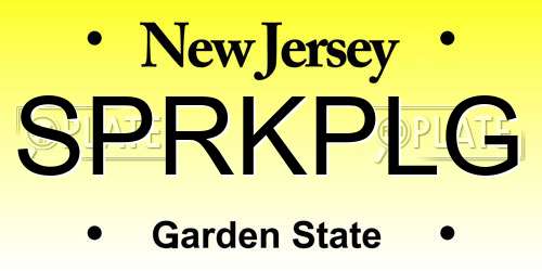 SPRKPLG New Jersey License Plate