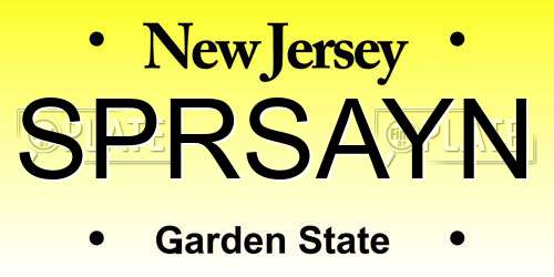 SPRSAYN New Jersey License Plate