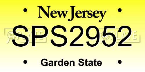 SPS2952 New Jersey License Plate