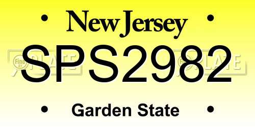 SPS2982 New Jersey License Plate