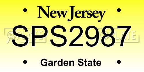 SPS2987 New Jersey License Plate