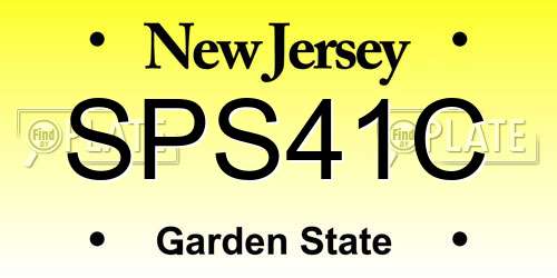 SPS41C New Jersey License Plate