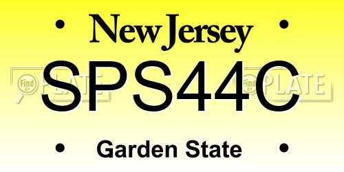 SPS44C New Jersey License Plate