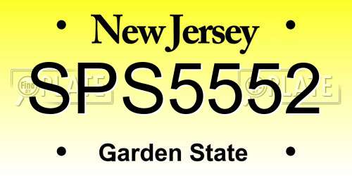 SPS5552 New Jersey License Plate