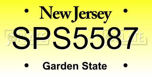 SPS5587 New Jersey License Plate