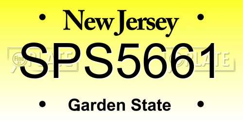 SPS5661 New Jersey License Plate