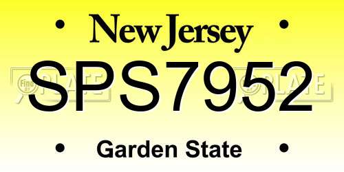 SPS7952 New Jersey License Plate