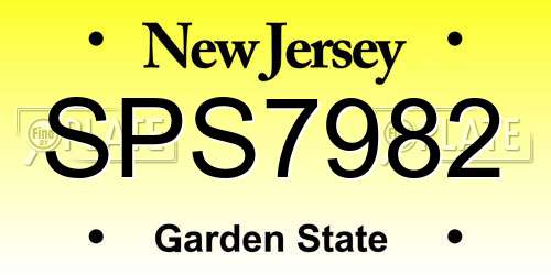 SPS7982 New Jersey License Plate