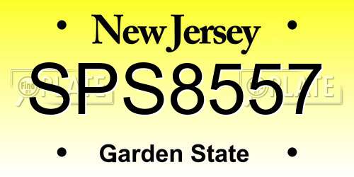 SPS8557 New Jersey License Plate
