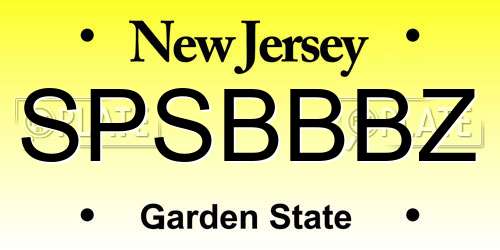 SPSBBBZ New Jersey License Plate