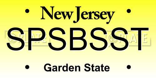 SPSBSST New Jersey License Plate