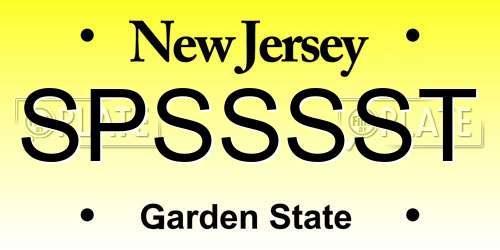 SPSSSST New Jersey License Plate