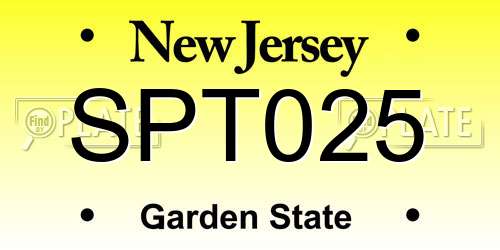SPT025 New Jersey License Plate
