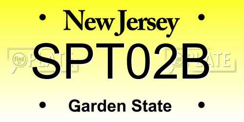 SPT02B New Jersey License Plate